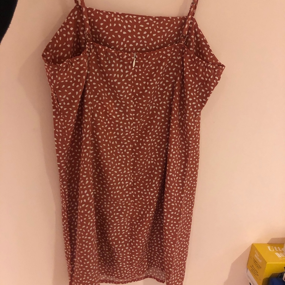 Brown and white mini dress